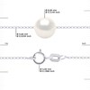 Bracelet Perle de Culture d'Eau Douce 8-9 mm Blanches Chaîne Vénitienne Or Blanc - vue V3