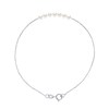 Bracelet TRINITE 7 Perles d'Eau Douce Rondes 3-4 mm Blanches Naturelles Chaîne Forçat Or Blanc - vue V1