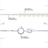 Bracelet TRINITE 7 Perles d'Eau Douce Rondes 3-4 mm Blanches Naturelles Chaîne Forçat Or Blanc - vue V3