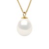 Collier Perle de Culture d'Eau Douce Poire 8-9 mm Blanche Chaîne Or Jaune - vue V1