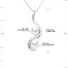 Pendentif TOI ET MOI 2 Perles de Culture d'Eau Douce Blanches 7-8 mm Or Blanc - vue V3