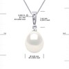 Pendentif Diamants 0,010 Cts Perle de Culture d'Eau Douce Poire 9-10 mm Blanche Or Blanc - vue V3