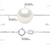 Collier Perle d'Eau Douce Blanche Ronde 11-12 mm Chaîne Forçat Or Blanc 18 Carats - vue V3