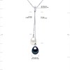 Collier TOI ET MOI Perles d'Eau Douce 8-9 mm Blanches et Noires Or Blanc - vue V3