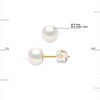 Clous d'Oreilles Perles de Culture 6-7 mm Blanches Naturelles Imperdables Or Jaune - vue V3