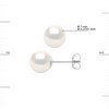 Clous d'Oreilles Perles de Culture d'Eau Douce Rondes 7-8 mm Blanches Naturelles Or Blanc - vue V3
