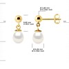 Boucles d'Oreilles Pendantes Perles de Culture d'Eau Douce 6-7 mm Blanches Or Jaune - vue V3