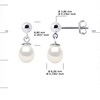 Boucles d'Oreilles Pendantes Perles de Culture d'Eau Douce 6-7 mm Blanches Or Blanc - vue V3