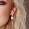 Créoles Perles de Culture d'Eau Douce Rondes 10-11 mm Noires Or Jaune - vue V2