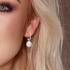 Créoles Perles de Culture d'Eau Douce Rondes 10-11 mm Blanches Or Blanc - vue V2