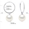 Créoles Perles de Culture d'Eau Douce Rondes 10-11 mm Blanches Or Blanc - vue V3