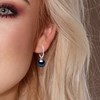 Créoles Perles de Culture d'Eau Douce Rondes 10-11 mm Noires Or Blanc - vue V2