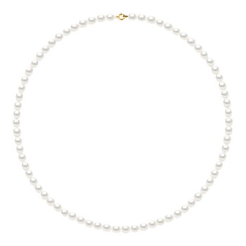 Collier Rang de Perles d'Eau Douce Grain de Riz 4-5 mm Blanches Or Jaune 18 Carats