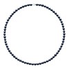 Collier Rang de Perles d'Eau Douce Grain de Riz 4-5 mm Noires Or Blanc 18 Carats - vue V1