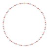 Collier Rang de Perles d'Eau Douce Grain de Riz 4-5 mm Multicolores Or Jaune 18 Carats - vue V1