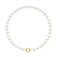 Bracelet Perles d'Eau Douce Rondes 4-5 mm Blanches Or Jaune 18 Carats