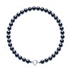 Bracelet Perles d'Eau Douce Rondes 4-5 mm Noires Or Blanc 18 Carats - vue V1