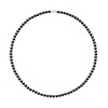 Collier Rang de Perles d'Eau Douce Rondes 4-5 mm Noires Or Blanc 18 Carats - vue V1