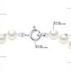 Collier Rang de Perles d'Eau Douce Rondes 5-6 mm Blanches Or Blanc 18 Carats - vue V3