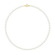 Collier de Perles de Culture d'Eau Douce 5-6 mm Blanches Fermoir Prestige Or Jaune