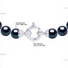 Bracelet Perles de Culture d'Eau Douce 5-6 mm Noires Fermoir Prestige Or Blanc - vue V3