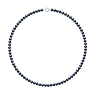 Collier de Perles de Culture d'Eau Douce 5-6 mm Noires Fermoir Prestige Or Blanc