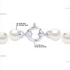 Collier Rang PRINCESSE Perles d'Eau Douce Rondes 6-7 mm Blanches Fermoir Prestige Or Blanc - vue V3