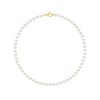 Collier Rang PRINCESSE Perles d'Eau Douce Rondes 6-7 mm Blanches Fermoir Prestige Or Jaune - vue V1
