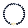 Bracelet Perles de Culture d'Eau Douce 6-7 mm Noires Fermoir Prestige Or Jaune - vue V1