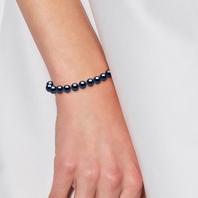 Bracelet Femme Perles de culture d'eau douce Noires 5-6 mm et Fermoir Or  jaune 750/1000 BLUE PEARLS | MATY