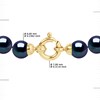 Bracelet Perles de Culture d'Eau Douce 6-7 mm Noires Fermoir Prestige Or Jaune - vue V3