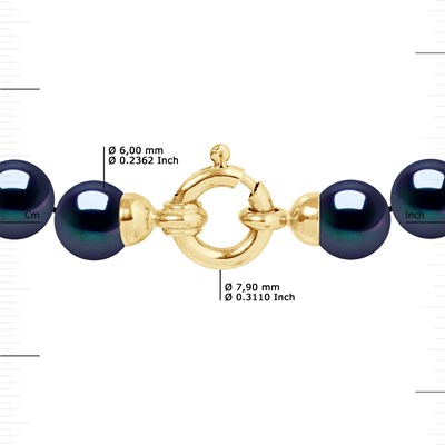 Bracelet Perles de Tahiti Cerclées 10-11 mm Viroles et Fermoir Prestige Or  Jaune STELLA BIJOUX