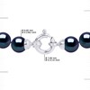 Bracelet Perles de Culture d'Eau Douce 6-7 mm Noires Fermoir Prestige Or Blanc - vue V3