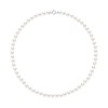 Collier Rang PRINCESSE Perles d'Eau Douce Rondes 7-8 mm Blanches Fermoir Prestige Or Blanc 18 Carats - vue V1