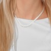 Collier Rang PRINCESSE Perles d'Eau Douce Rondes 7-8 mm Blanches Fermoir Prestige Or Blanc 18 Carats - vue V2