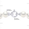 Collier Rang PRINCESSE Perles d'Eau Douce Rondes 7-8 mm Blanches Fermoir Prestige Or Blanc 18 Carats - vue V3