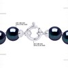 Collier Rang PRINCESSE Perles d'Eau Douce Rondes 7-8 mm Noires Fermoir Prestige Or Blanc 18 Carats - vue V3