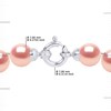 Collier Rang PRINCESSE Perles d'Eau Douce Rondes 7-8 mm Rose Naturel Fermoir Prestige Or Blanc 18 Carats - vue V3