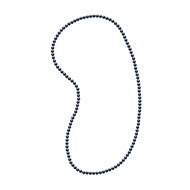 Sautoir OPERA Perles d'Eau Douce Rondes 6-7 mm Noires Longueur 80 cm