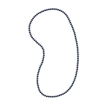 Sautoir OPERA Perles d'Eau Douce Rondes 6-7 mm Noires Longueur 80 cm