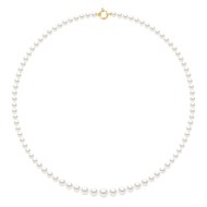 Collier Rang de Perles d'Eau Douce en Chute 10-6 mm PRINCESSE Fermoir Prestige Or Blanc 18 Carats