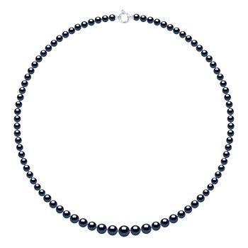 Collier Rang de Perles d'Eau Douce en Chute 10-6 mm PRINCESSE Fermoir Prestige Or Blanc 18 Carats