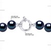Collier Rang de Perles d'Eau Douce en Chute 10-6 mm PRINCESSE Fermoir Prestige Or Blanc 18 Carats - vue V3