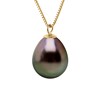 Collier Perle de Culture de TAHITI Poire 9-10 mm Chaîne Or Jaune - vue V1