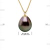 Collier Perle de Culture de TAHITI Poire 9-10 mm Chaîne Or Jaune - vue V3