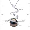 Pendentif Diamants 0,060 Cts Perle de Culture de TAHITI Ronde 8-9 mm Or Blanc - vue V3