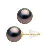 Clous d'Oreilles Perles de Tahiti Rondes 8-9 mm Or Jaune - vue V1