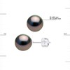 Clous d'Oreilles Perles de Tahiti Rondes 8-9 mm imperdables Or Blanc - vue V3
