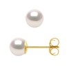 Boucles d'Oreilles Perles AKOYA Rondes 5-6 mm Or Jaune 18 Carats - vue V1