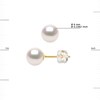 Boucles d'Oreilles Perles AKOYA Rondes 6-7 mm Or Jaune 18 Carats - vue V3